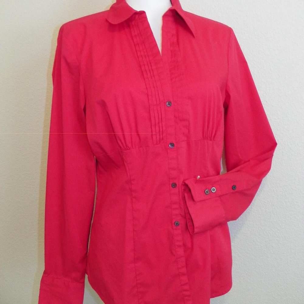 Hot Pink MeXX Long Sleeve Dress Shirt Pleats Sm - Picture 1 of 5
